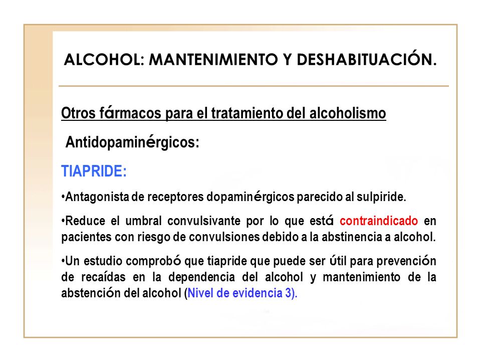 La codificación del alcoholismo en miasse